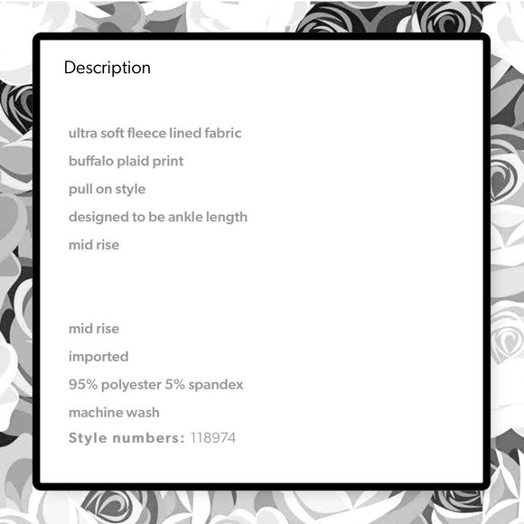 Maurices Plus Size Buffalo Plaid Fleece Leggings 2X - Picture 4 of 8